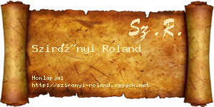 Szirányi Roland névjegykártya