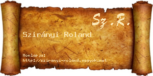 Szirányi Roland névjegykártya