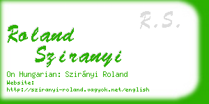 roland sziranyi business card