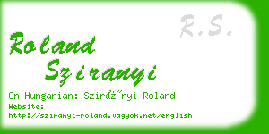 roland sziranyi business card